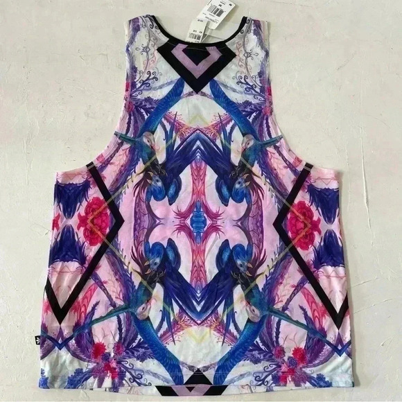 RARE Adidas Originals Florera Abstract Floral Trefoil Logo Tank Top Size M - Picture 4 of 10